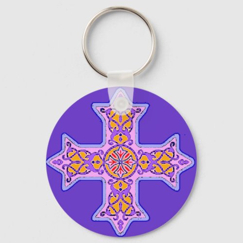 Gorgeous Pastel Coptic Cross Keychain