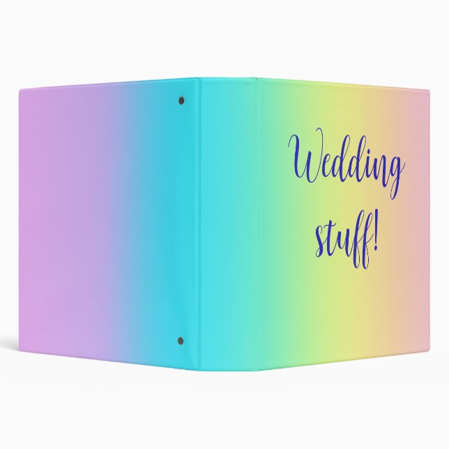 Gorgeous Pastel Rainbow Gradient Wedding Binder (Background)