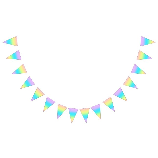 Gorgeous Pastel Rainbow Gradient Wedding Bunting Flags (All)