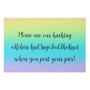 Gorgeous Pastel Rainbow Gradient Wedding Faux Canvas Print