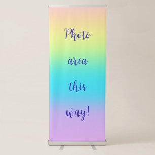 Gorgeous Pastel Rainbow Gradient Wedding Retractab Retractable Banner