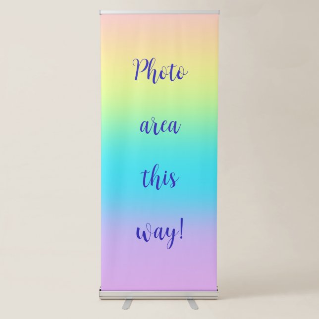 Gorgeous Pastel Rainbow Gradient Wedding Retractab Retractable Banner (Front)