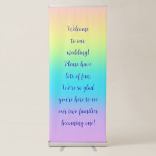 Gorgeous Pastel Rainbow Gradient Wedding Retractable Banner