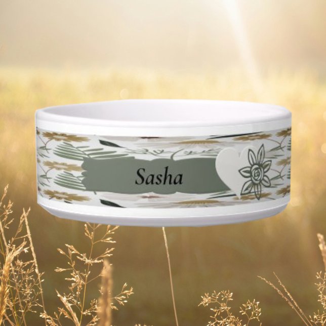 Gorgeous Peaceful Personalized Dog Bowl (Creator Uploaded)