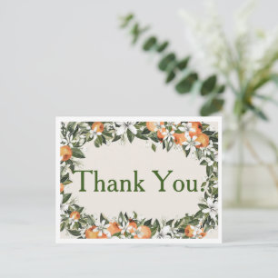 Gorgeous Peaches and Foliage Colorful Thank You Postcard