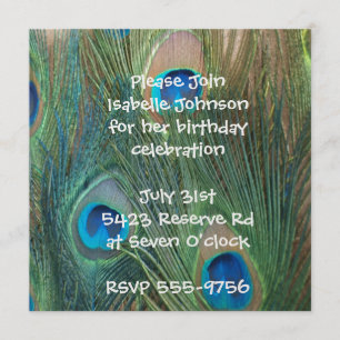 Gorgeous Peacock Birthday Invitations
