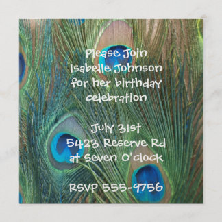 Gorgeous Peacock Birthday Invitations