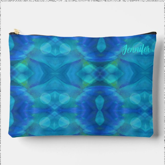 Gorgeous Peacock Blue Abstract Accessory Pouch (Creator Uploaded)