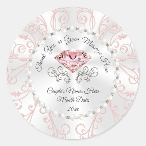 Gorgeous Pearls and Blush Pink Diamond Stickers