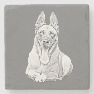 Gorgeous Pencil Belgian Malinois Marble Coaster