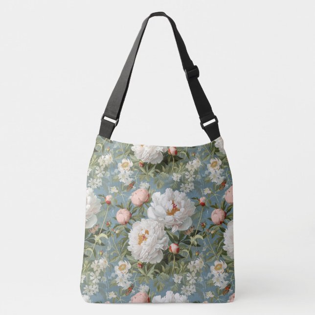 Gorgeous Peonies Crossbody Bag (Front)