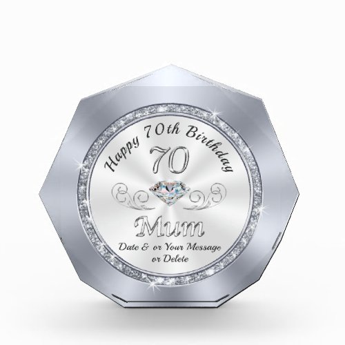 Gorgeous Personalised 70th Birthday Gifts for Mum