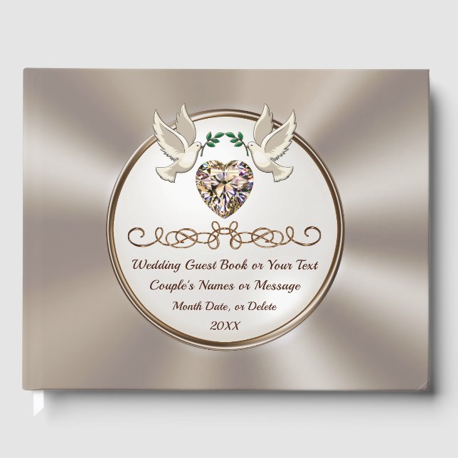 Gorgeous, Personalised Wedding Guest Book,  Guest Book (Front)