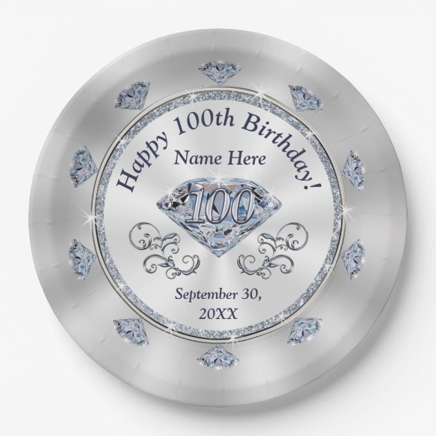 Gorgeous Personalized 100th Birthday Plates Zazzle Gorgeous Personalized 100th Birthday Plates R5d5a3f46769d4dc083861cc3d311868c Zkbhg 630 