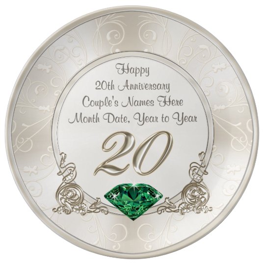 Gorgeous Personalized 20th Anniversary Gifts Plate ...