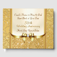 Gorgeous Personalized 50th Anniversary Guest Book