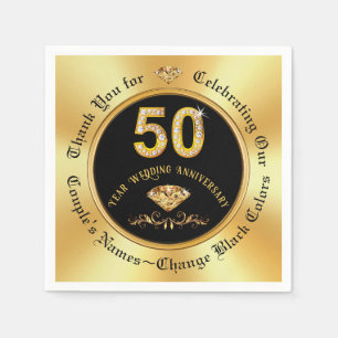 Gorgeous, Personalized 50th Anniversary Napkins
