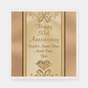 Gorgeous Personalized 50th Anniversary Napkins