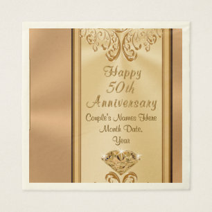 Gorgeous Personalized 50th Anniversary Napkins