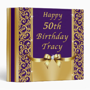 Gorgeous Personalized 50th Birthday Photo Album 3 Ring Binder