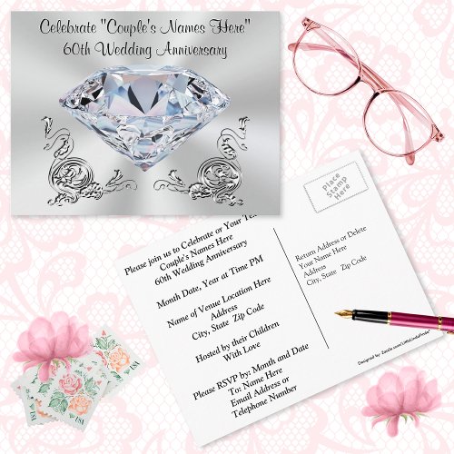 Gorgeous Personalized 60th Anniversary Invitations