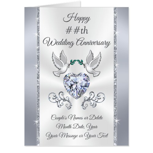 Gorgeous Personalized BIG Anniversary Cards 4 ft Card