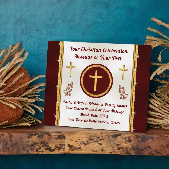 Gorgeous Personalized Christian Plaques for Pastor (Side)