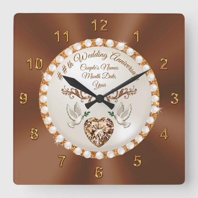 Gorgeous, Personalized Clocks for Anniversary (Front)