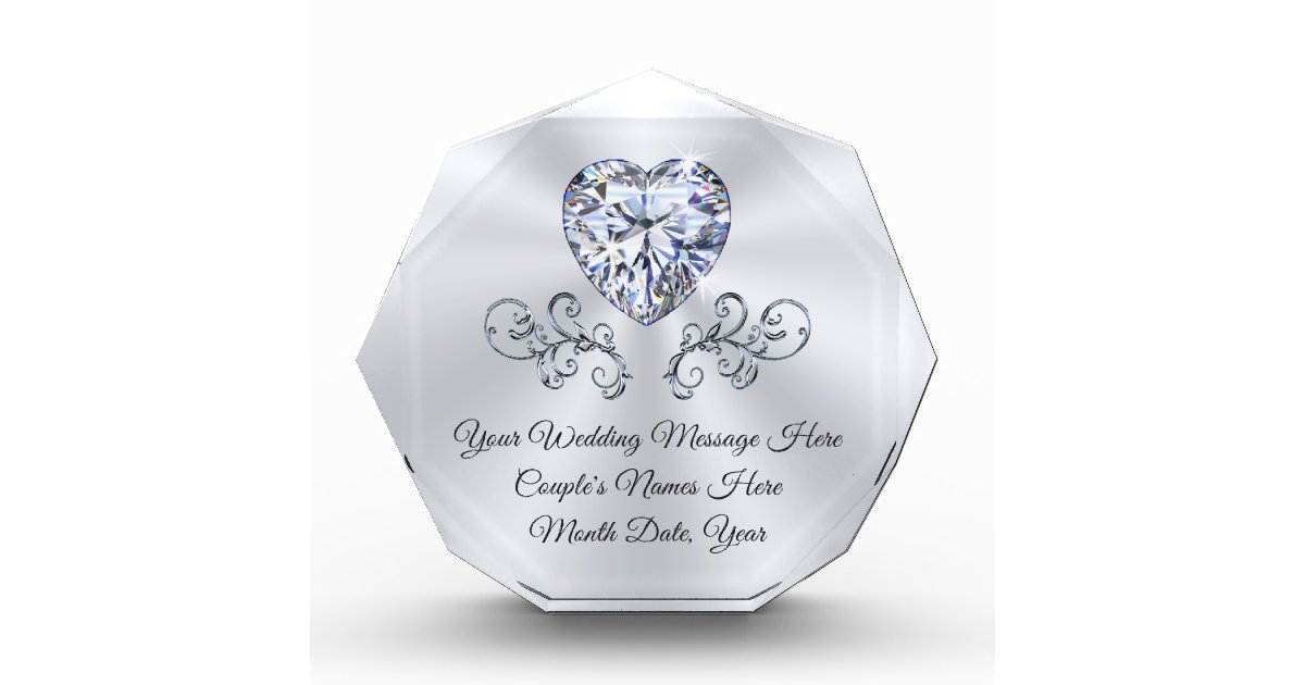 Customizable Happy 60th Anniversary Present Acrylic Award, Zazzle