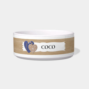 Gorgeous Personalized Dog Bowl with Hearts