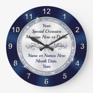 Gorgeous Personalized, Navy Blue Wall Clock