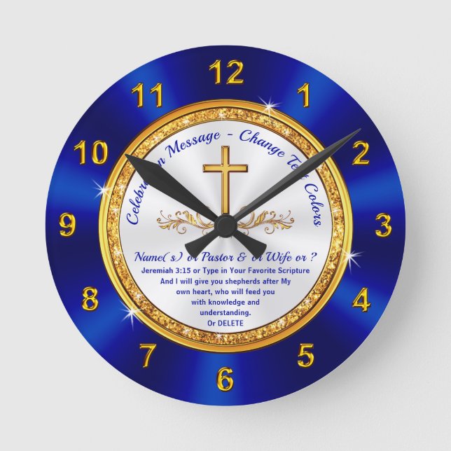Gorgeous, Personalized Religious Gifts, Scripture Round Clock (Front)