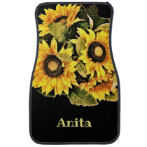 Gorgeous Personalized Sunflower Car Mat (Set of 4) Gorgeous Personalized Sunflower Car Mat (Set of 4)