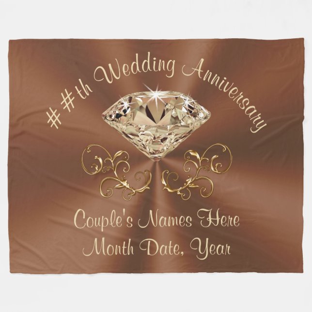 Gorgeous Personalized Wedding Anniversary Gifts Fleece Blanket (Front (Horizontal))