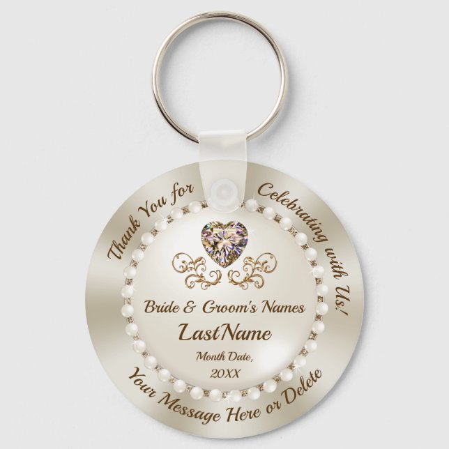 Gorgeous, Personalized Wedding Gifts for guests, Keychain (Front)