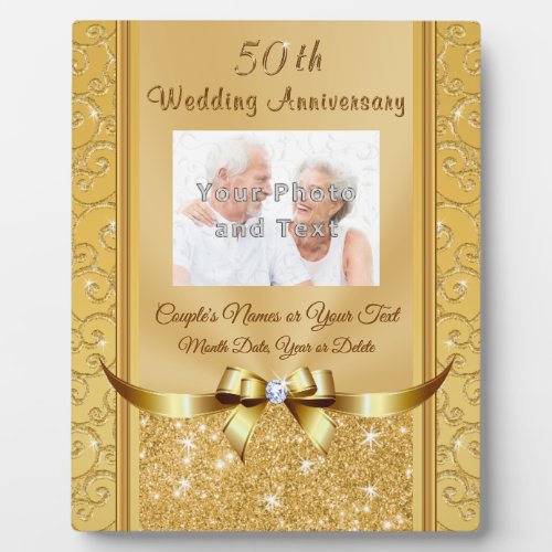 Gorgeous Photo 50th Wedding Anniversary Plaque