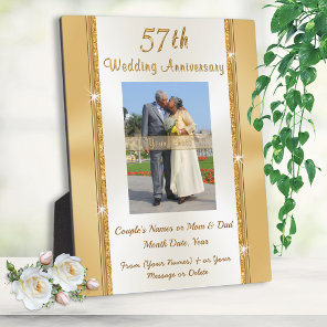 Gorgeous Photo 57th Wedding Anniversary Gift Ideas Plaque