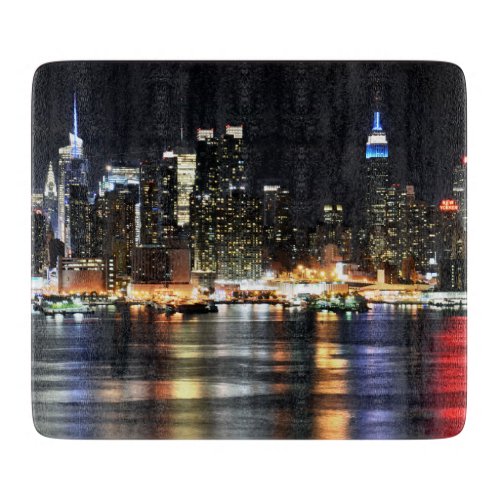 Gorgeous Photo of New York at Night Time Cutting Board
