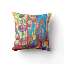 Gorgeous pillow in bright colors, various sizes.