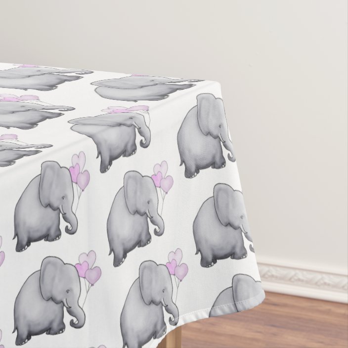 Gorgeous Pink Elephants Baby Shower Nursery Tablecloth Pink Elephants Baby Shower Nursery