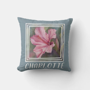 Gorgeous Pink Hibiscus Throw Pillow