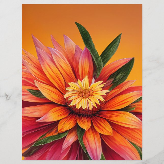 Gorgeous pink, orange and yellow flower  (Front)