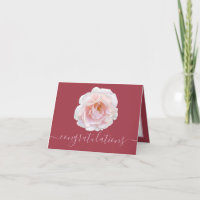 Gorgeous Pink Rose Pink Background Congratulations