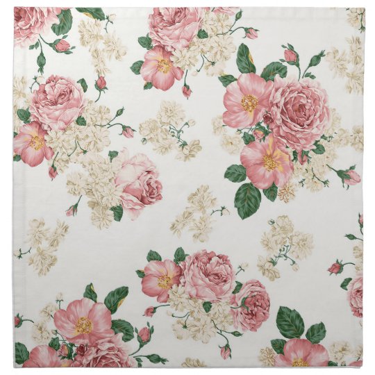 Pink Roses Cloth Napkins Gifts & Guests