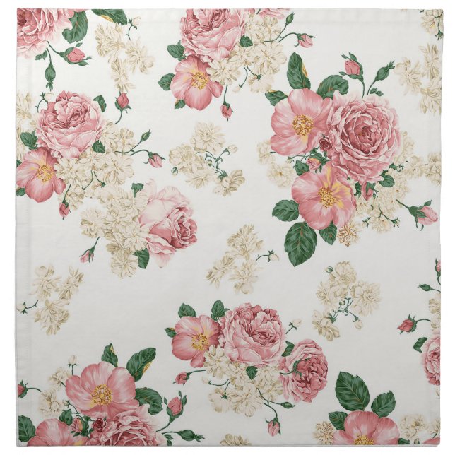 Gorgeous Pink Roses Cloth Napkins - Gifts & Guests (Front)
