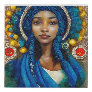 gorgeous portrait of yemaya  faux canvas print