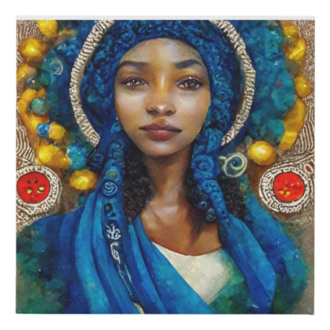 gorgeous portrait of yemaya  faux canvas print (Front)