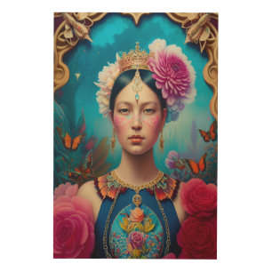 Gorgeous princess portrait wood wall art