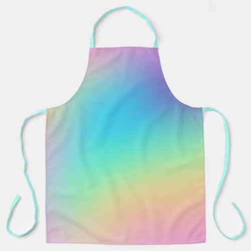 Gorgeous Prismatic Pastel Rainbow Gradient Apron