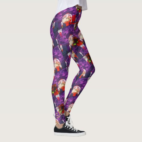 GORGEOUS PURPLE and RED GOOD LUCK Leggings